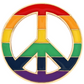 LGBTQ+ Pride Rainbow Peace Sign Enamel Pin – For Every Identity | 1.5” Gold Tone Lapel Pin | Love & Equality Symbol