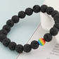 Lava Stone Beads LGBTQ Pride Rainbow Bracelet