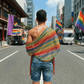 Shimmer Mesh Pride Scarf Wrap in Rainbow Stripe | Unisex Summer Shawl LGBTQ Pride