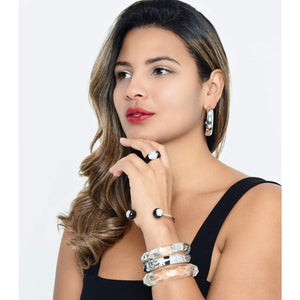 Lucite Bead Cuff Bracelet