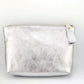 Metallic Italian Leather Zipper Pouch, Purse, 8" Soft Real Leather, Assorted Colors