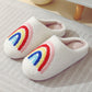 [Sizes 7-8 Remaining] Rainbow Plush Cozy Women's Slippers | Giftable Slip-On Mules House Shoes