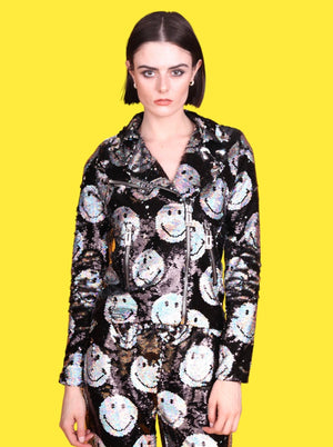 Any Old Iron x Smiley Iridescent Moto Jacket