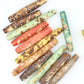 Earthy Speckled 1.25-1.5" HairPipe Bone Beads, 12 Pieces