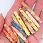 Earthy Speckled 1.25-1.5" HairPipe Bone Beads, 12 Pieces