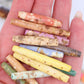 Earthy Speckled 1.25-1.5" HairPipe Bone Beads, 12 Pieces
