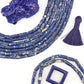 Navy Blue Speckled Bone Tube Beads, 4x9mm