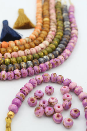 Speckled Rondelle Bone Beads, 8mm Spacers, DIY Jewelry Making Supplies