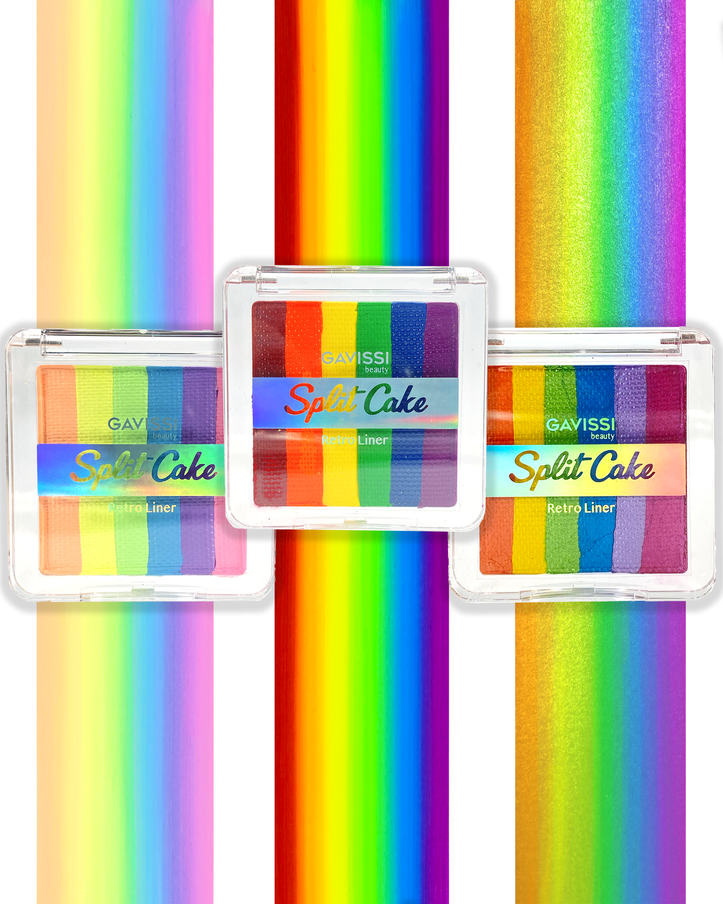 RAINBOW SPLIT LINER BUNDLE + 3 BRUSHES + SPRAY BOTTLE