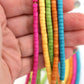 Bead Bundle: Vibrant Pastels Handmade Heishi Bone Beads, 5x3mm, 5 Strands & Colors, 400+ Beads