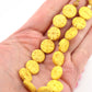 Spring Pastel Carved Coin Bone Bead, 14mm, 16 pieces