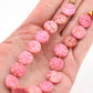 Spring Pastel Carved Coin Bone Bead, 14mm, 16 pieces
