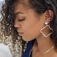 Hot Pink & Honey Amber Marbled Quatrefoil Earrings