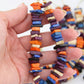 Large Chips, Square-ish Bone Spacer Beads, Orange, Blue, Purple, Black 55+ beads