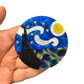Starry Night Van Gogh Inspired Acetate Large Format Pin Brooch