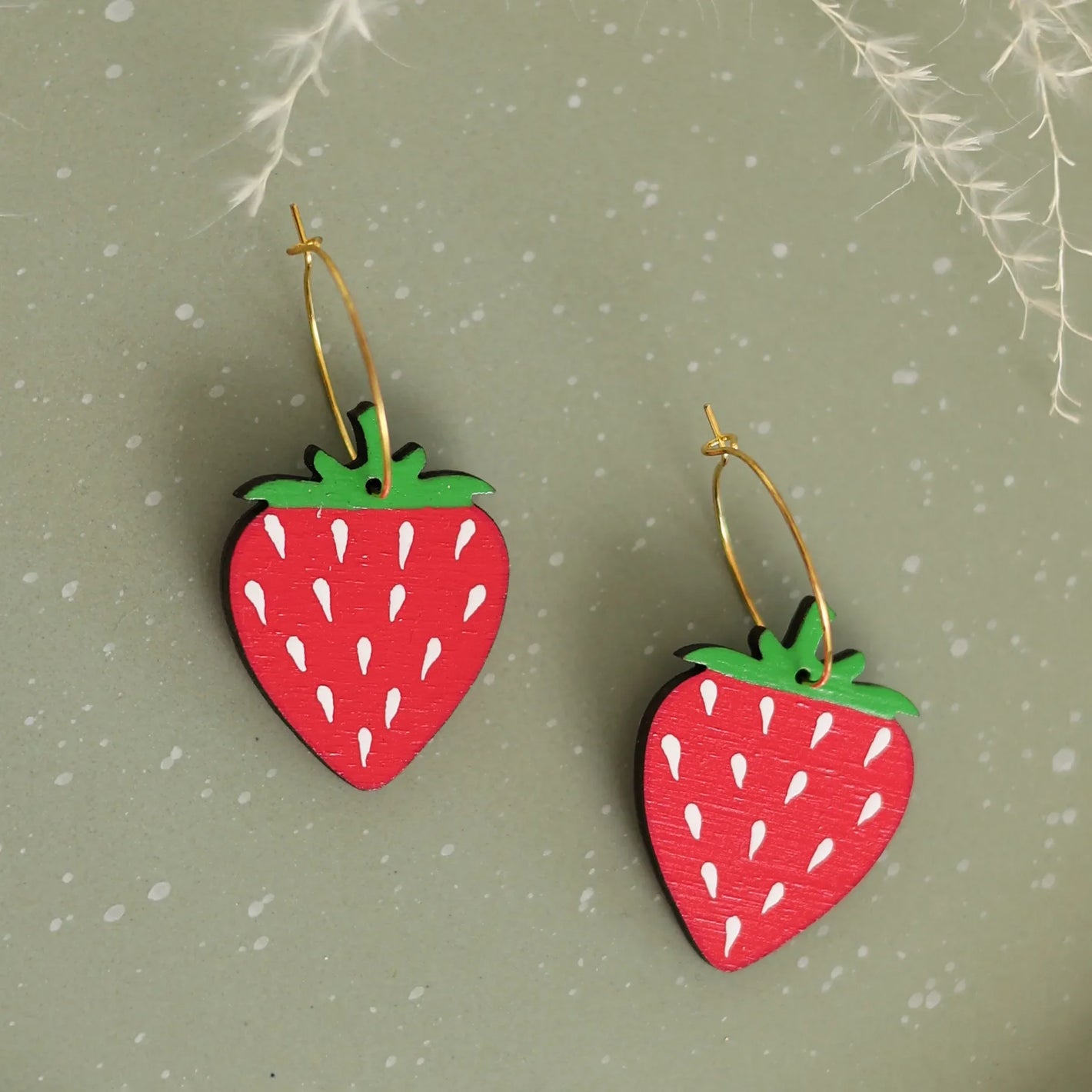 Strawberry Hoop Earrings