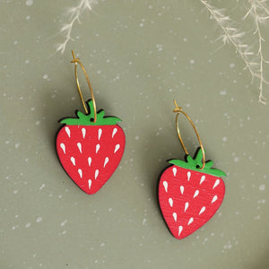 Strawberry Hoop Earrings