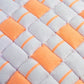 Sujani Quilted Pillow — Pastel Lilac and Neon Orange
