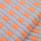 Quilted Sujani Throw Blanket - Pastel Lilac and Neon Orange
