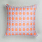 Sujani Quilted Pillow — Pastel Lilac and Neon Orange