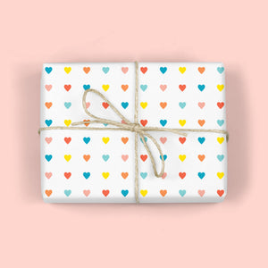RAINBOW HEARTS Gift Wrap Sheets