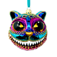 Teal Cheshire Cat Glass Ornament