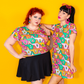8-Bit A-Frames Cropped Tulip Sleeve in Bright Day