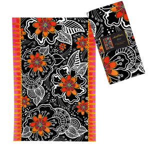 Laurel Burch Orange Blossoms Cotton Tea Towel – Flat Weave, Absorbent