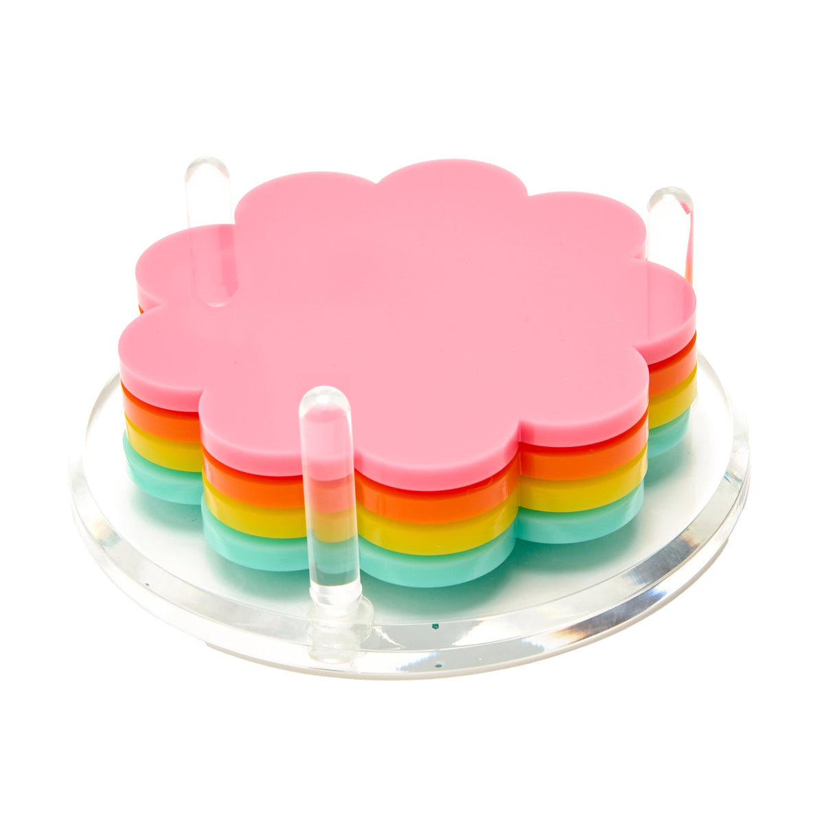 Retro Acrylic Scallop Drink Coasters
