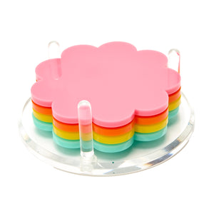 Retro Acrylic Scallop Drink Coasters