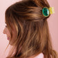 Gold Green Gemstone Claw Clip