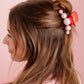 Red + Pearl Claw Clip