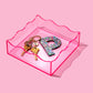 Light Pink Square Wavy Tray