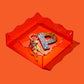 Orange Square Wavy Tray
