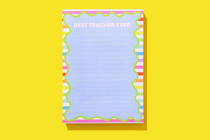 Wavy Best Teacher Notepad