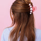 Pink Acrylic + Pearl Claw Clip