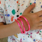 Fluo Pink Toddler Thai Buddhist Temple Bracelets, Mantra Bangle, Waterproof Jewelry