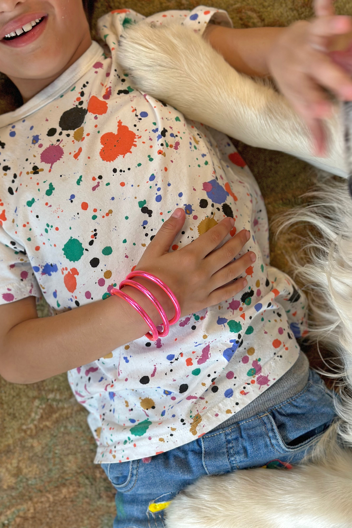 Fluo Pink Toddler Thai Buddhist Temple Bracelets, Mantra Bangle, Waterproof Jewelry