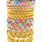 Rainbow or Gold Braided Thai Buddhist Temple Bracelets, Mantra Bangle, Sizes Available