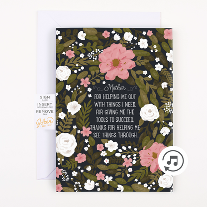 Endless Thank You Mom Card with Glitter