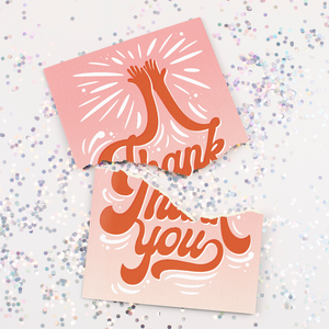 Endless High-Pitched Thank You Card with Glitter