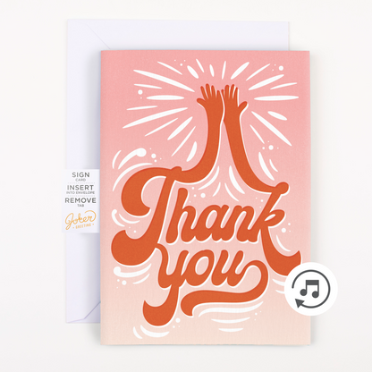 Endless High-Pitched Thank You Card with Glitter