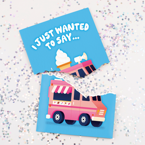 Endless Thank You Ice Cream Truck Card with Glitter