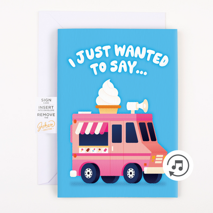 Endless Thank You Ice Cream Truck Card with Glitter