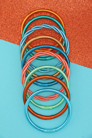 The Showgirl Bangle Stack, Thai Buddhist Temple Bracelets, Mantra Bangle Set, Sizes Available