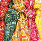 Traveler Gift Set: Multicolor Scarf, Gold Thai Buddhist Bangle