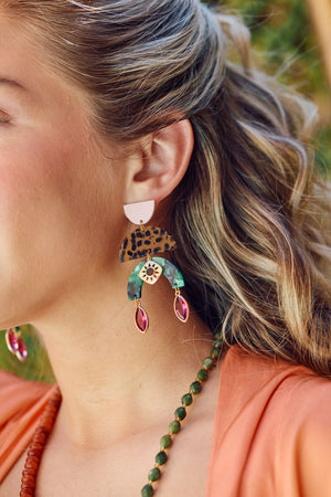 Rock Star Glam Dangle Resin Earrings