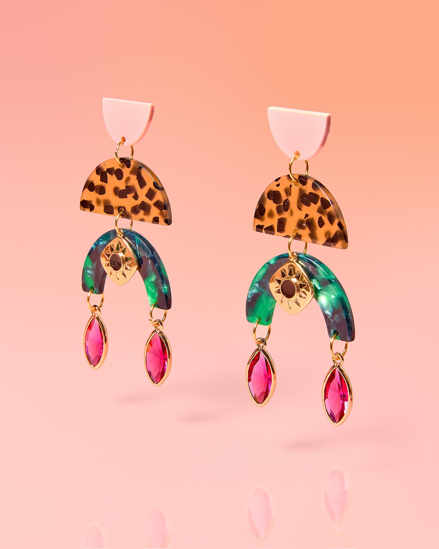 Rock Star Glam Dangle Resin Earrings