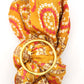 Traveler Gift Set: Multicolor Scarf, Gold Thai Buddhist Bangle