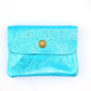 Metallic Italian Leather Coin Purse, 3 Compartments, Zipper Pocket